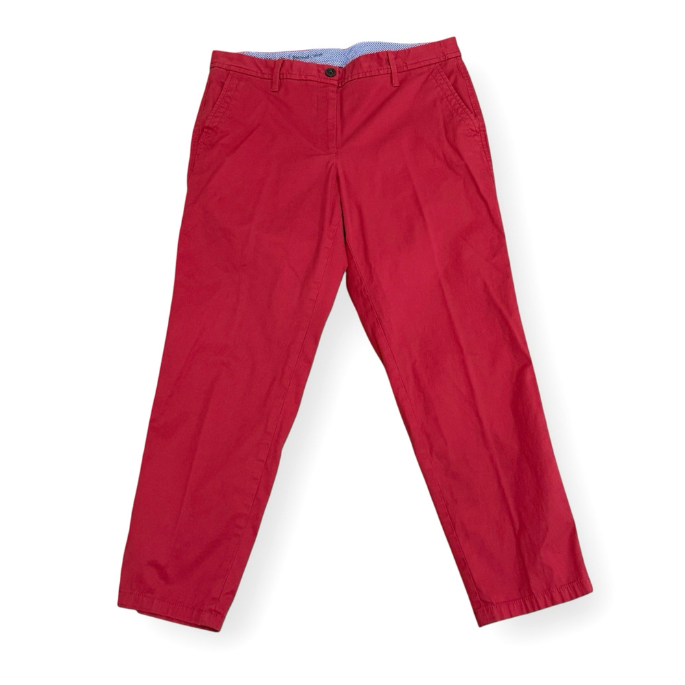Talbots Women's Red Relaxed Chino Pants Petite 8P Cotton Preppy Office Casual